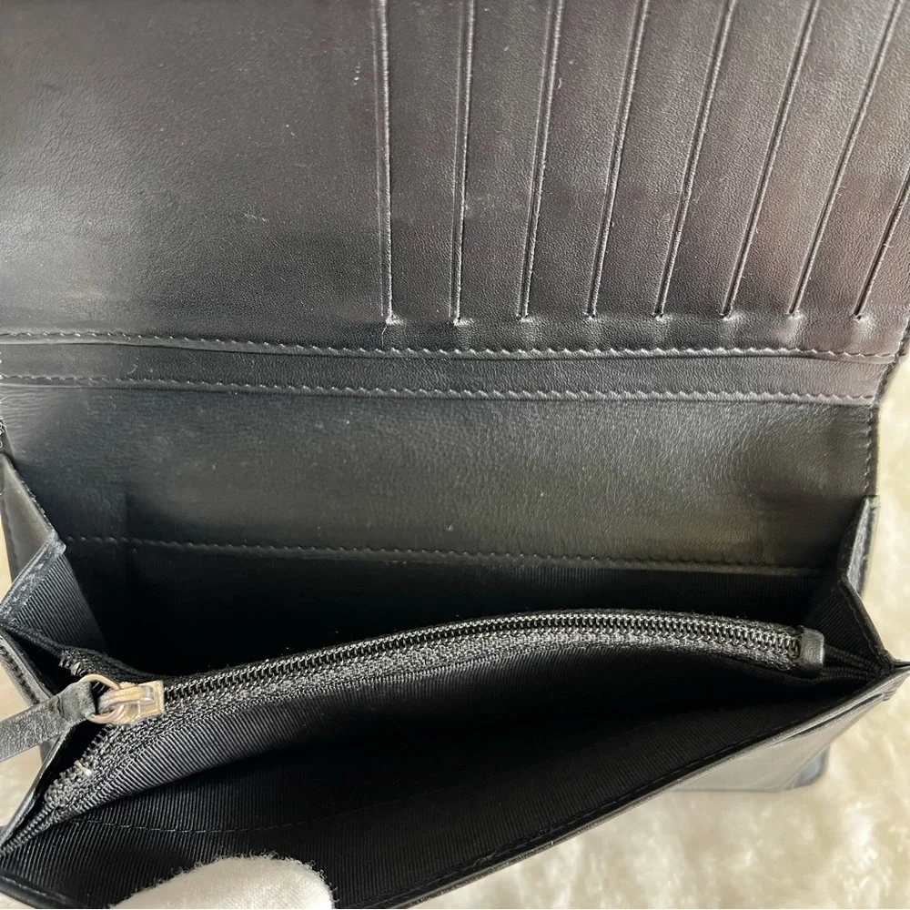 Chanel Classic Long Flap Wallet in Black Quilted Patent Leather